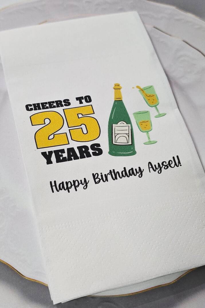 Cheers Konsept Doğum Günü Baskılı Peçete - 2