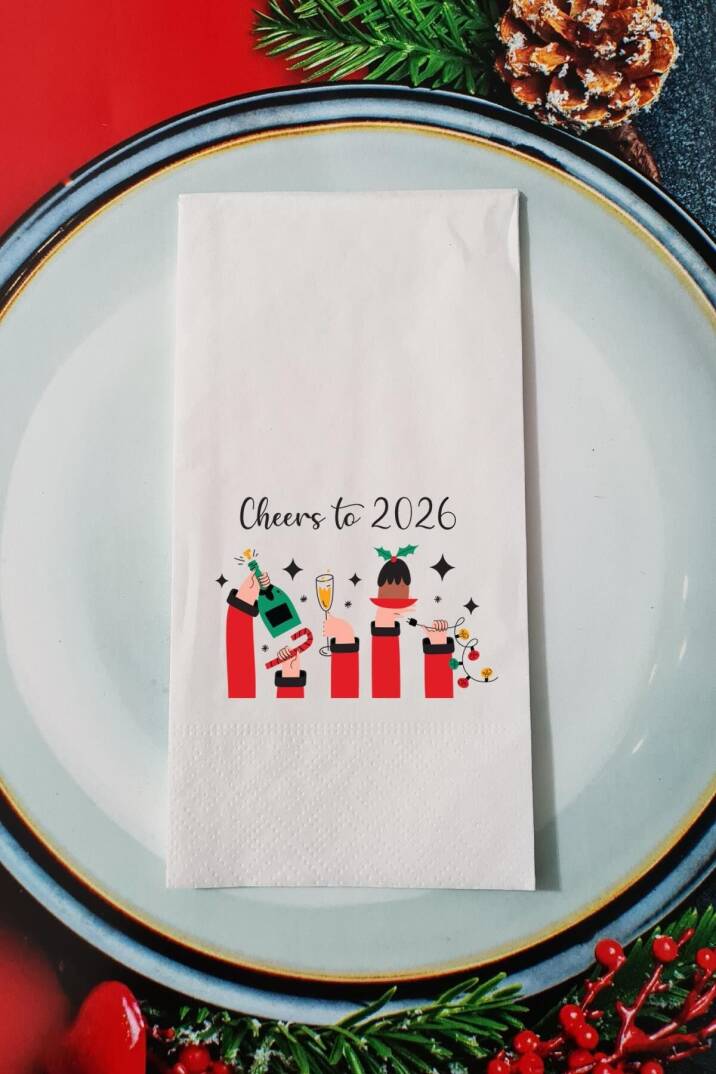 Cheers to 2026 Yılbaşı Masası Sunum Peçetesi - 1