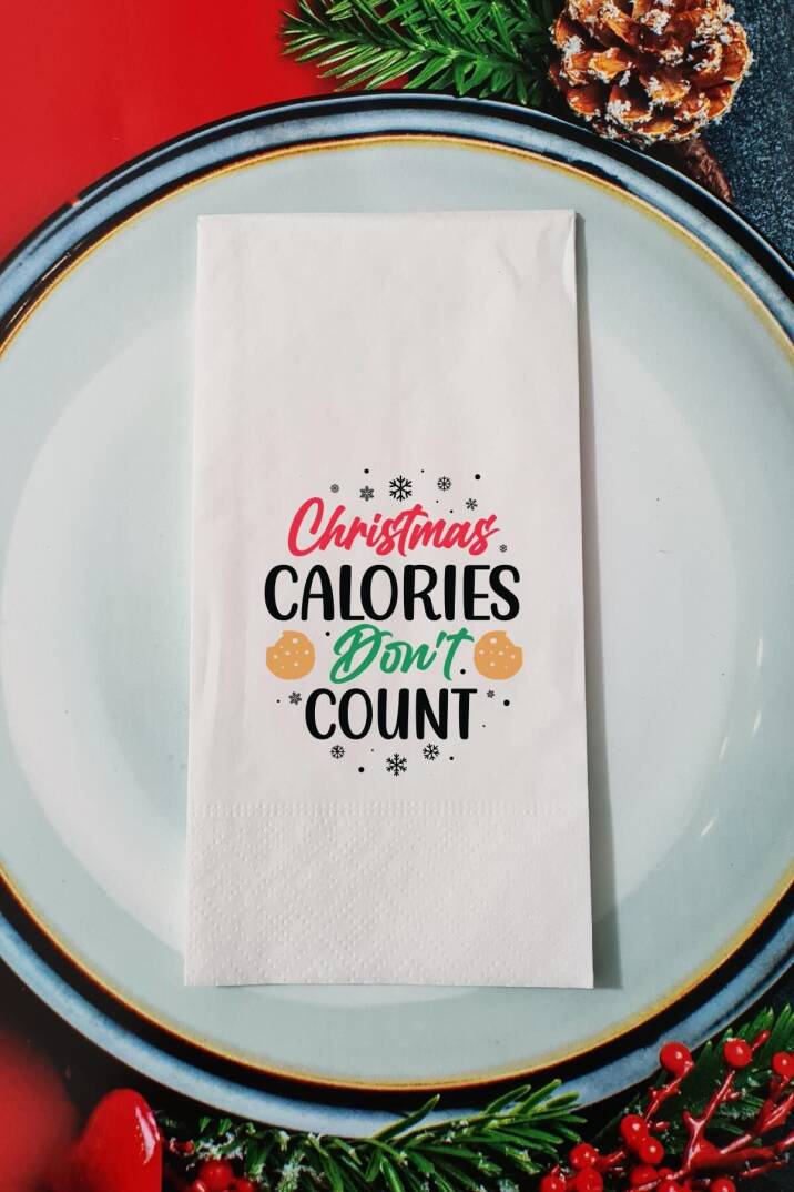 Christmas Calories Dont Count Yazılı Yılbaşı - Yeni Yıl Sunum Peçetesi - 1