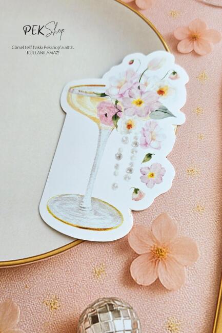 Çiçekli Bride Konsept İsim Kartı Bride Parti Masa İsimliği 12li - 1