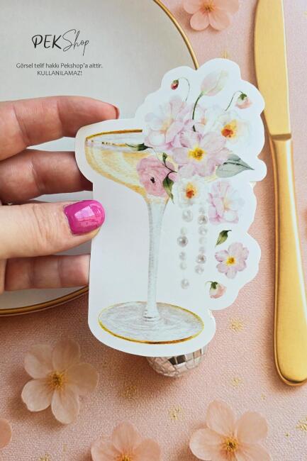 Çiçekli Bride Konsept İsim Kartı Bride Parti Masa İsimliği 12li - 3