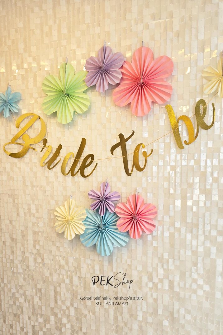 Çiçekli Bride To Be Duvar Süsleme Seti Bride Partisi Süs Seti - 2