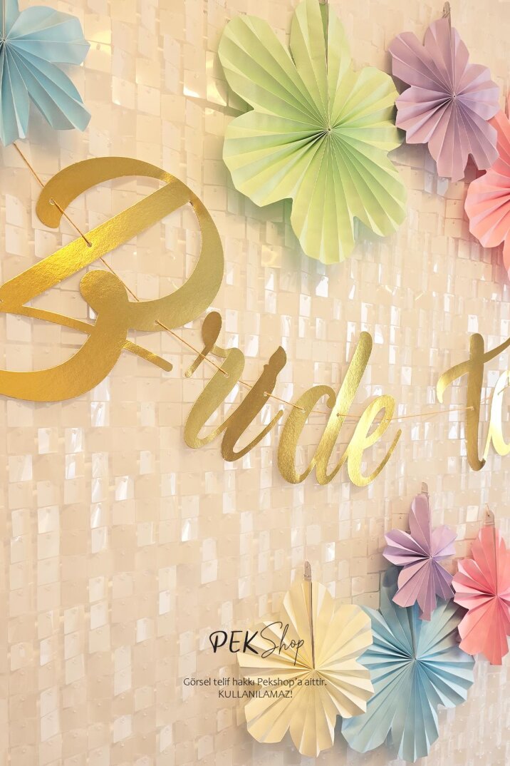 Çiçekli Bride To Be Duvar Süsleme Seti Bride Partisi Süs Seti - 3