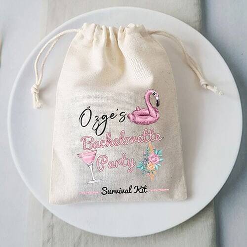 Çiçekli Glitter Bachelorette Party Hangover Kit Kesesi - 1