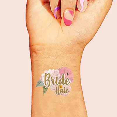 Kişiye Özel Çiçekli Gold Bride to be Konsept Geçici Dövme