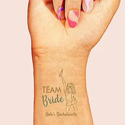 Kişiye Özel Çiçekli Gold Team Bride Konsept Geçici Dövme