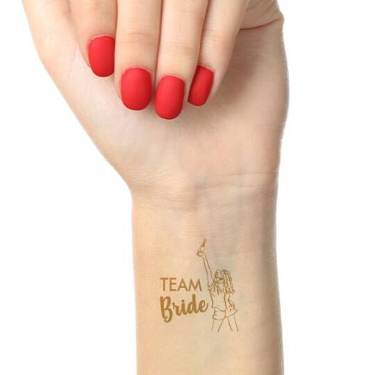 Çiçekli Gold Team Bride Konsept Geçici Dövme