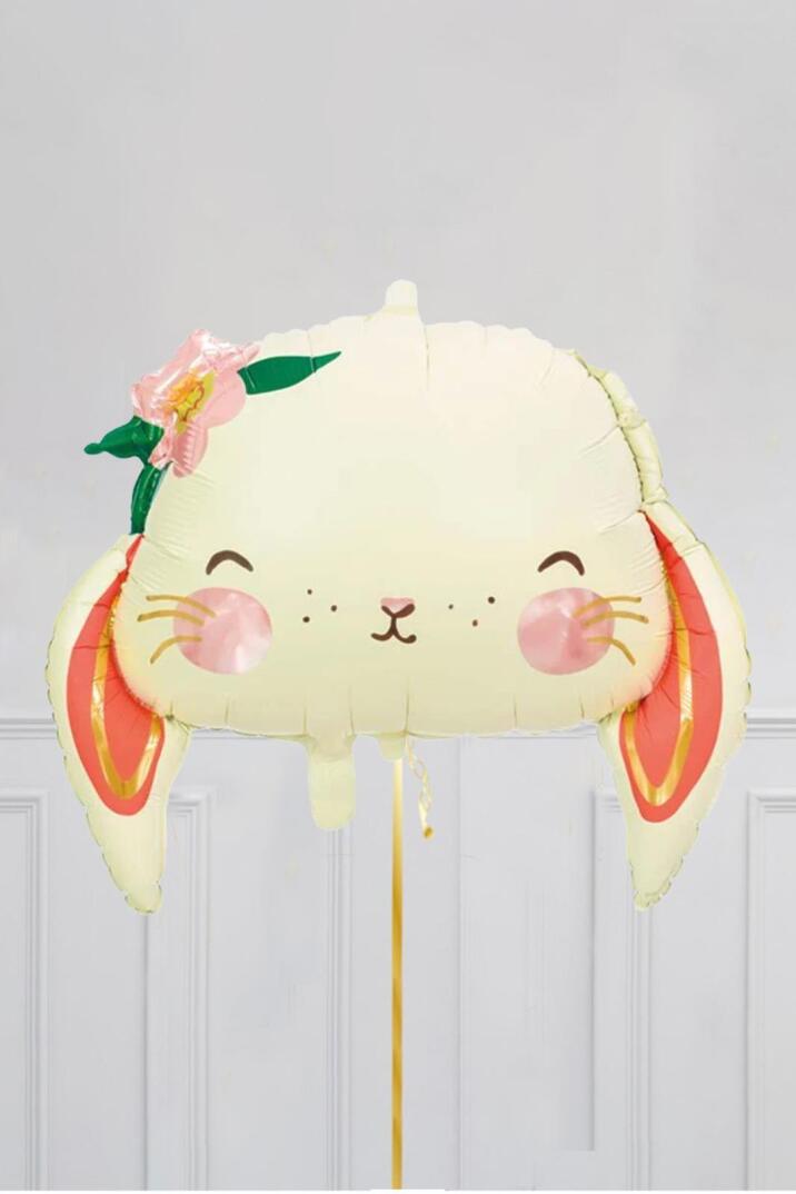 Çiçekli Tavşan Folyo Balon 60cm - 1