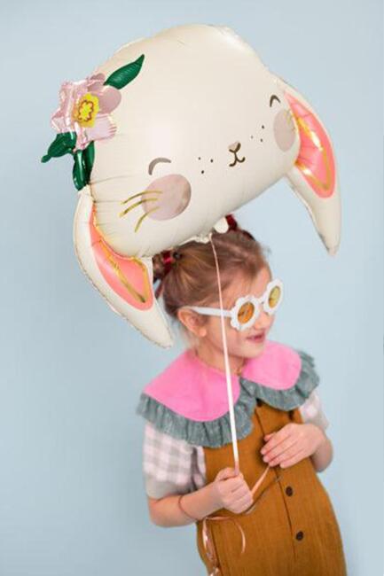 Çiçekli Tavşan Folyo Balon 60cm - 2