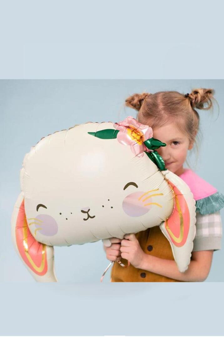 Çiçekli Tavşan Folyo Balon 60cm - 3