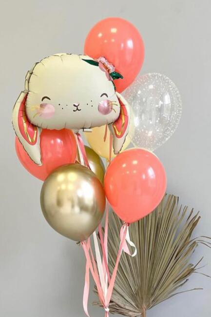 Çiçekli Tavşan Folyo Balon 60cm - 5