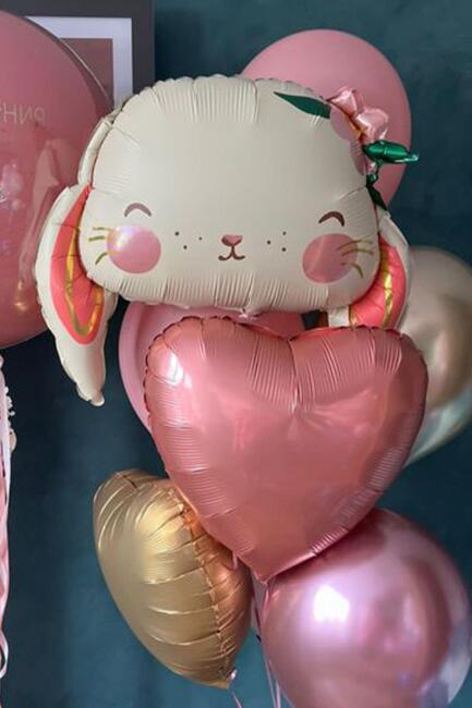 Çiçekli Tavşan Folyo Balon 60cm - 6