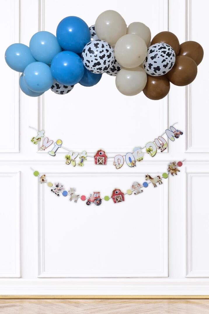 Çiftlik Konsept Bannerlı Doğum Günü Balon Zinciri Seti - 1