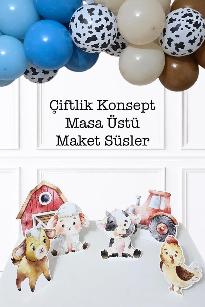 Çiftlik Tema Ayaklı Pano Seti Doğum Günü Masa Üstü Panolar - 1
