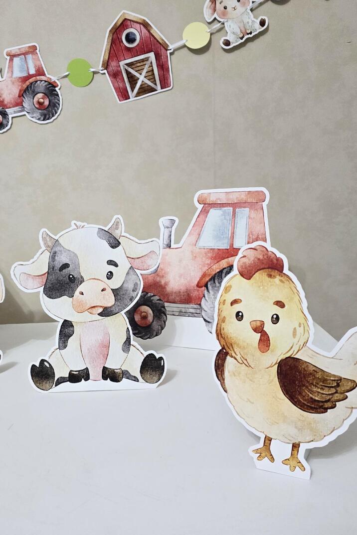 Çiftlik Tema Ayaklı Pano Seti Doğum Günü Masa Üstü Panolar - 3