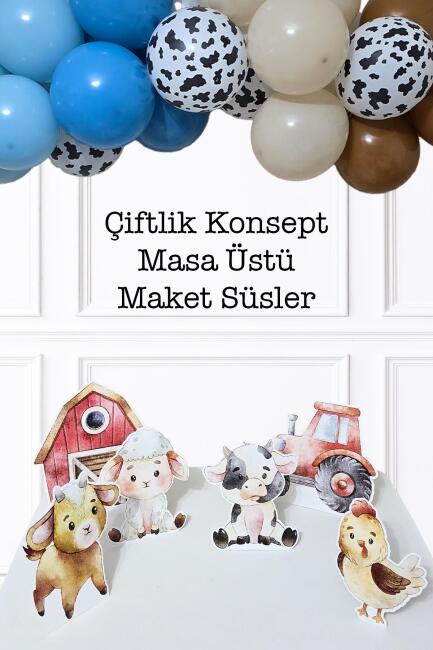 Çiftlik Tema Ayaklı Pano Seti Doğum Günü Masa Üstü Panolar