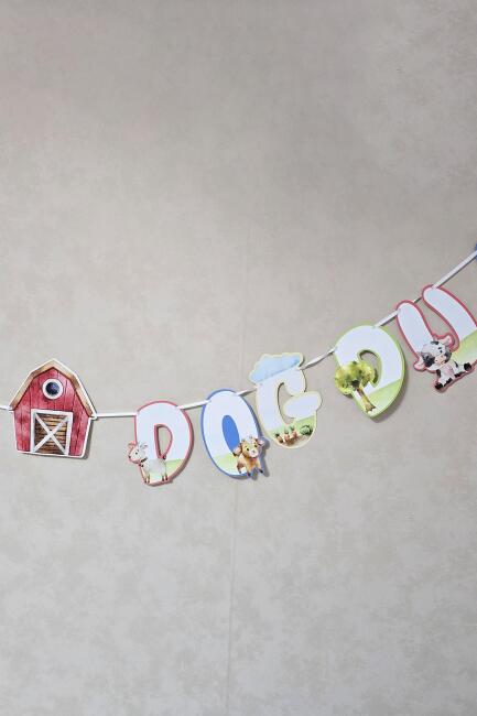 Çiftlik Tema İyi Ki Doğdun Banner Çiftlik Tema Doğum Günü Parti Süsleri İpe Dizili Duvar Süsü - 3