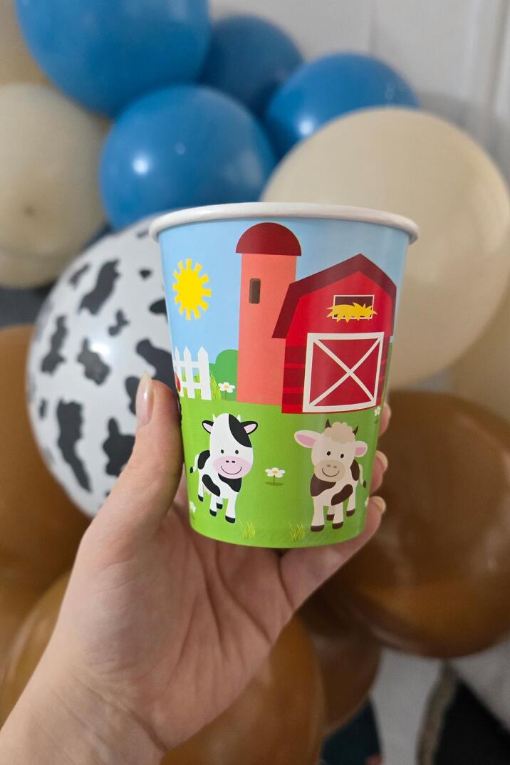 Çiftlik Tema Karton Bardak 8li - 1