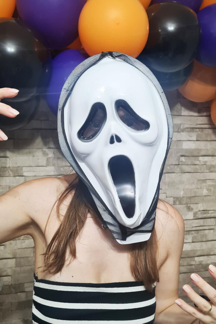 Çığlık Maskesi Cadılar Bayramı Halloween Maskesi Tüllü Hayalet Scream Maske Korkunç Maske - 1