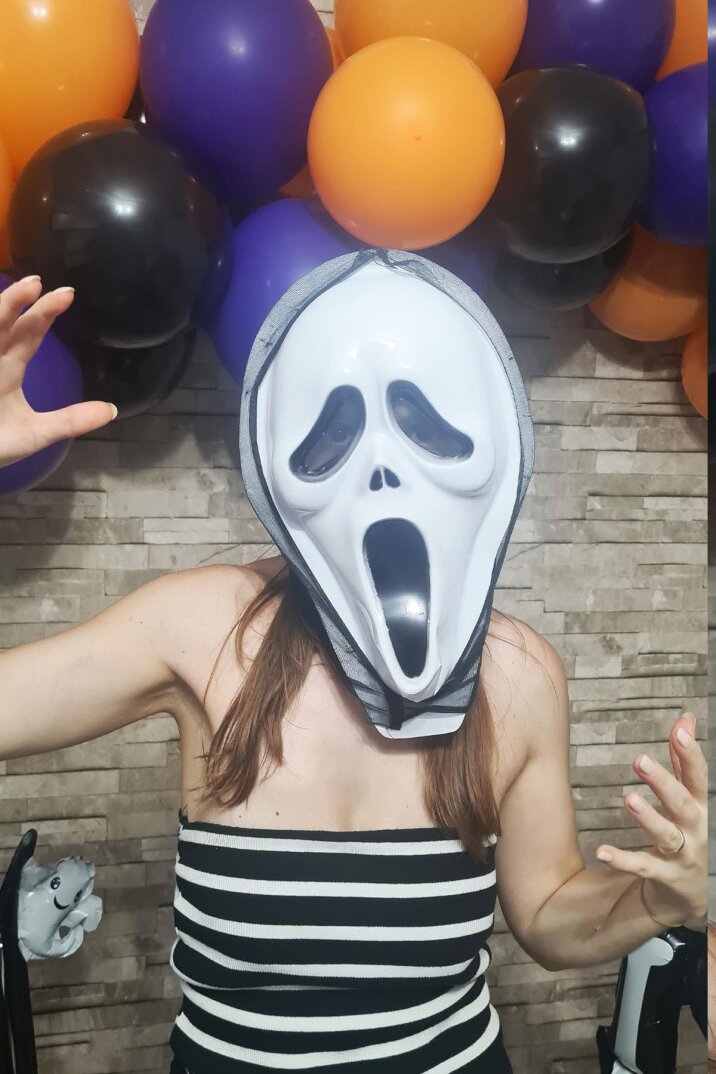 Çığlık Maskesi Cadılar Bayramı Halloween Maskesi Tüllü Hayalet Scream Maske Korkunç Maske - 4