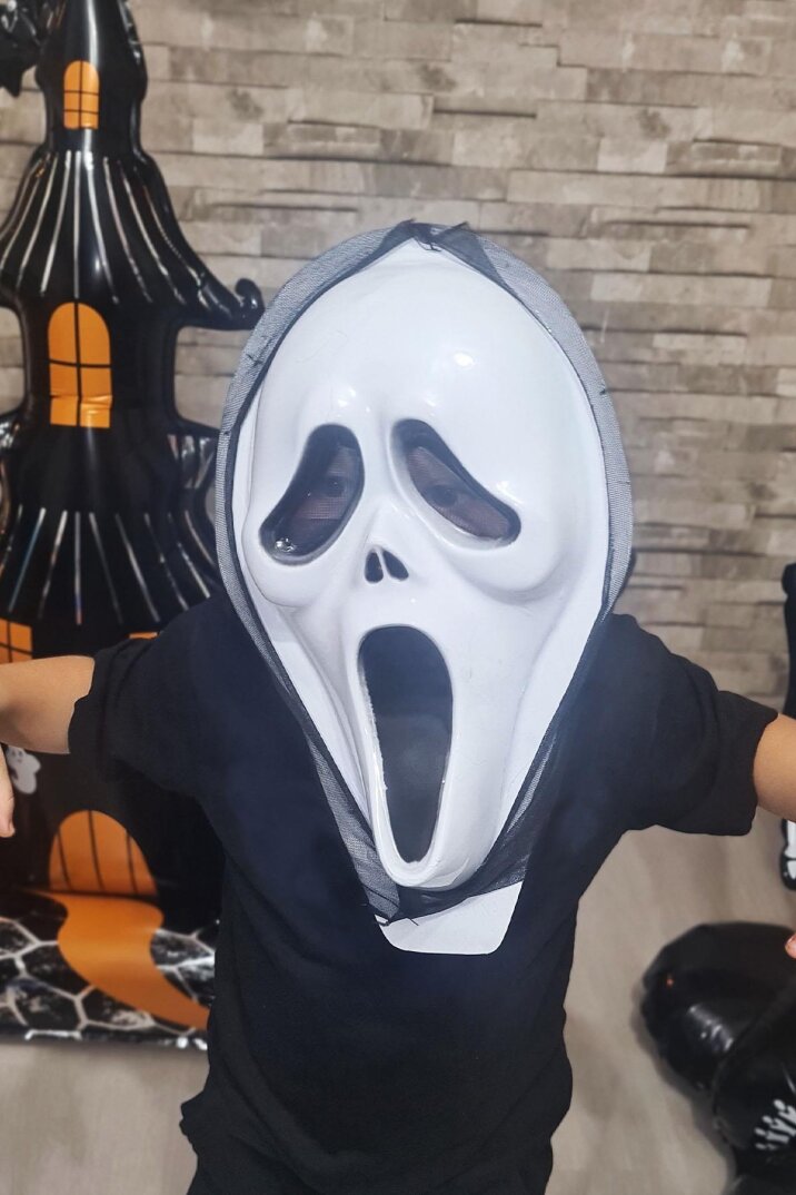 Çığlık Maskesi Cadılar Bayramı Halloween Maskesi Tüllü Hayalet Scream Maske Korkunç Maske - 6
