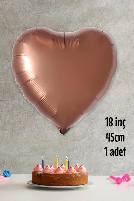 Çikolata Kahve Kalp Folyo Balon Retro Kalp Balon 18" 45cm