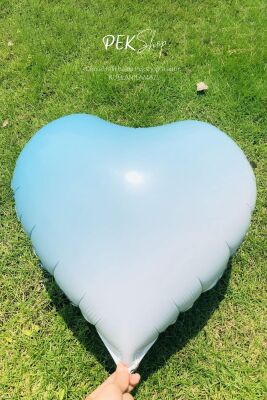 Degrade Mavi Kalp Folyo Balon 18inç - 2