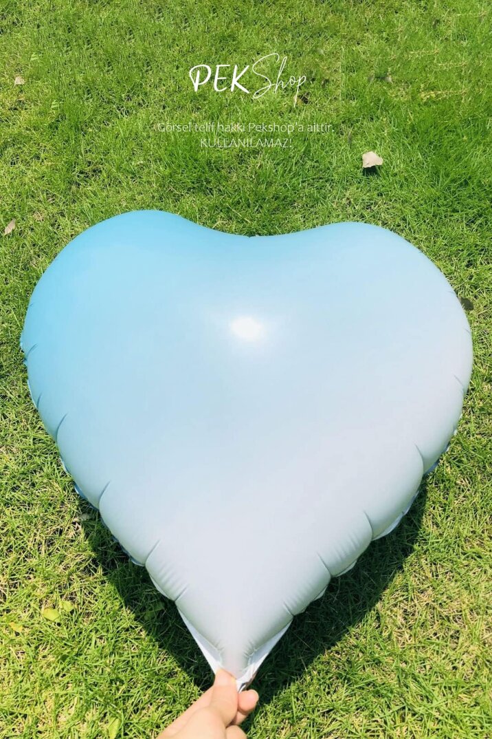 Degrade Mavi Kalp Folyo Balon 18inç - 2