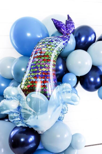 Deniz Kızı Kuyruğu Kalp Figürlü Büyük Folyo Balon - 1