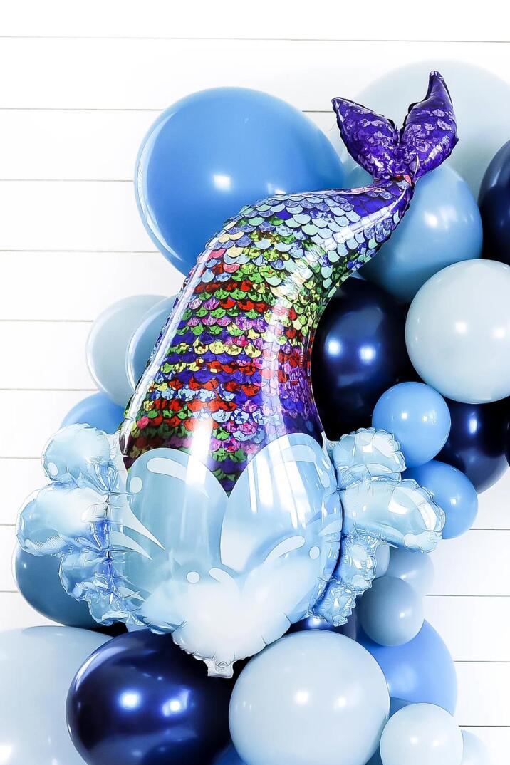 Deniz Kızı Kuyruğu Kalp Figürlü Büyük Folyo Balon - 2