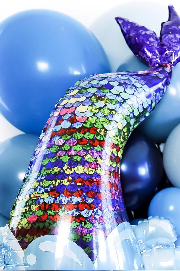 Deniz Kızı Kuyruğu Kalp Figürlü Büyük Folyo Balon - 3