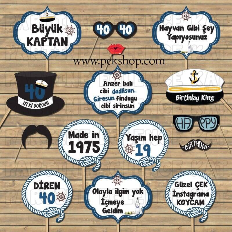 Denizci Konsept Kişiye Özel Konuşma Balonları Seti - 1
