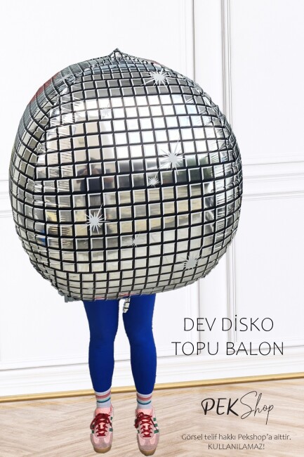 Dev Disko Topu Şeklinde Folyo Balon 50inç 125cm - 1