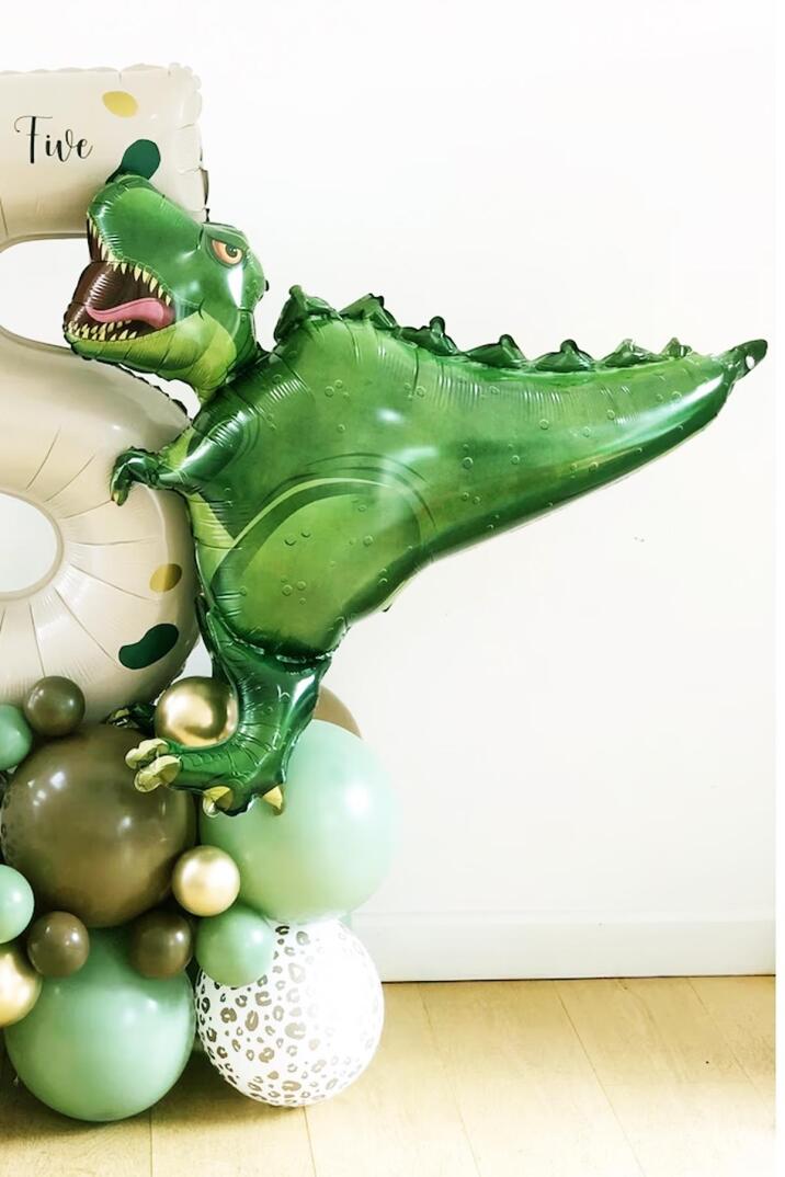 Dinazor Lüks Büyük Boy Folyo Balon T-Rex Dinazor Konsept Doğum Günü Balonu - 1