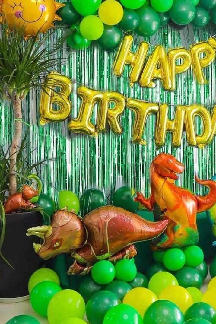 Dinozor Folyo Balon Triceratops Dinazor Balon Doğum Günü Balonu 110cm - 4