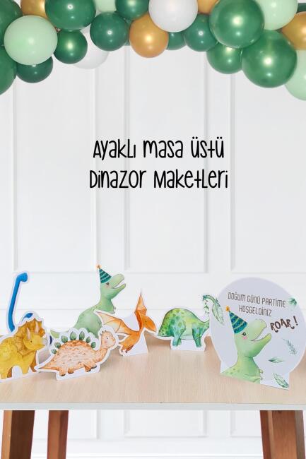 Dinozor Konsept Doğum Günü Ayaklı Pano Seti Masa Üstü - 1