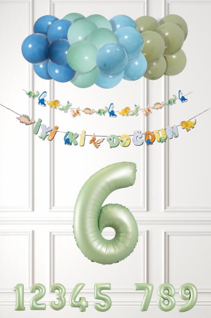 Dinozor Konsept Yaş Günü Balon Zinciri Retro Dinozor Tema Doğum Günü Balonları - 11