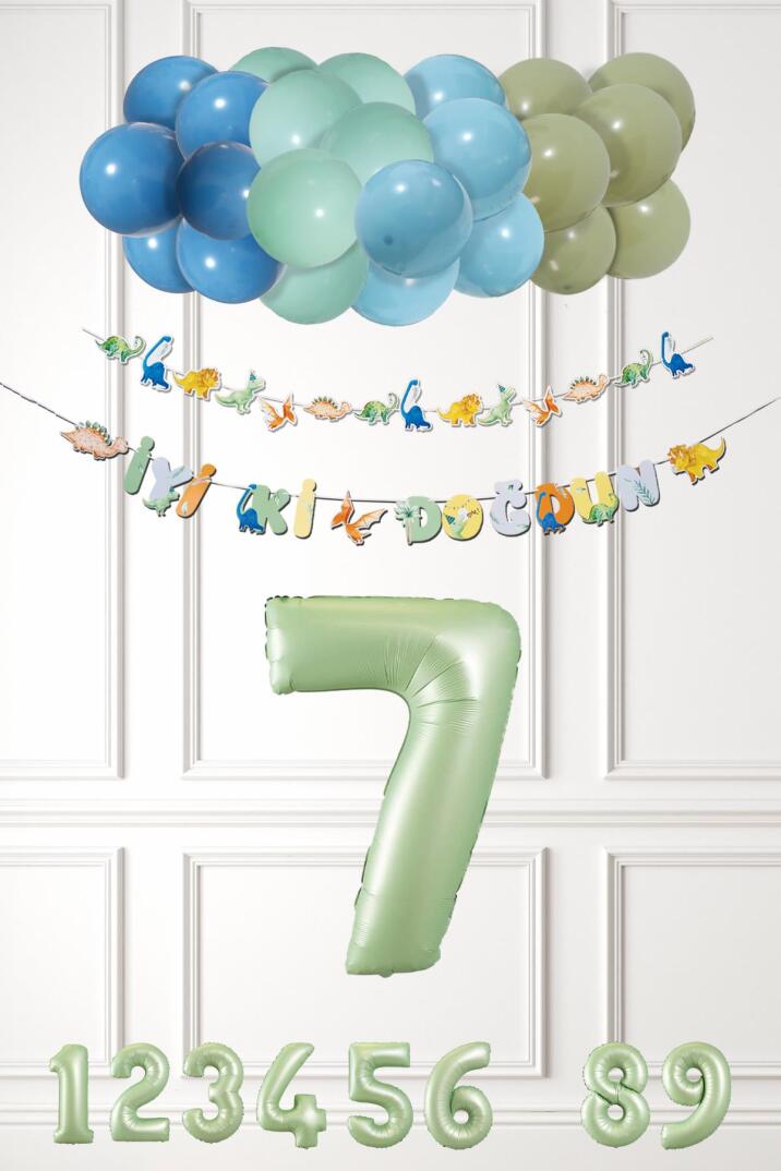 Dinozor Konsept Yaş Günü Balon Zinciri Retro Dinozor Tema Doğum Günü Balonları - 13