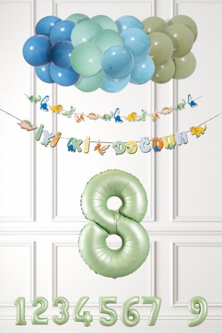 Dinozor Konsept Yaş Günü Balon Zinciri Retro Dinozor Tema Doğum Günü Balonları - 15