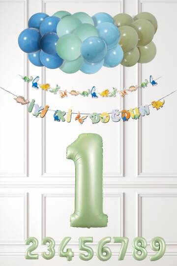 Dinozor Konsept Yaş Günü Balon Zinciri Retro Dinozor Tema Doğum Günü Balonları - 1