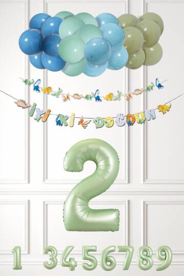 Dinozor Konsept Yaş Günü Balon Zinciri Retro Dinozor Tema Doğum Günü Balonları - 3