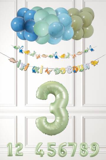 Dinozor Konsept Yaş Günü Balon Zinciri Retro Dinozor Tema Doğum Günü Balonları - 5