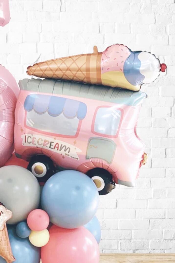 Dondurma Kamyonu Folyo Balon Doğum Günü Balonları - 5