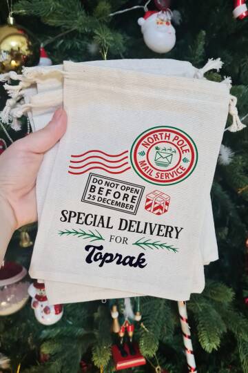Dont Open Special Delivery İsme Özel Yılbaşı Hediye Kesesi - 2