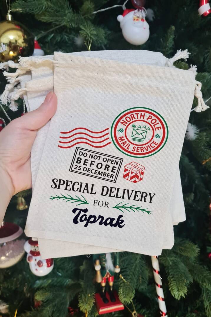 Dont Open Special Delivery İsme Özel Yılbaşı Hediye Kesesi - 2