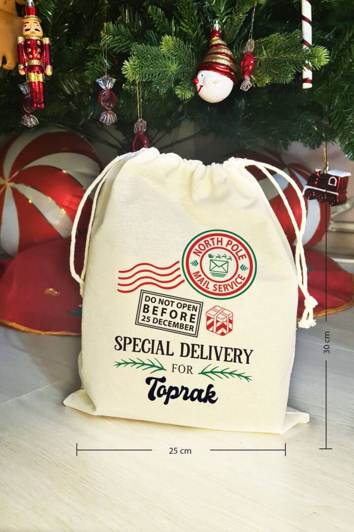 Dont Open Special Delivery İsme Özel Yılbaşı Hediye Kesesi - 3