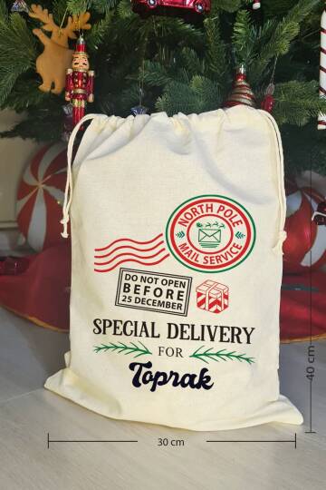 Dont Open Special Delivery İsme Özel Yılbaşı Hediye Kesesi - 4