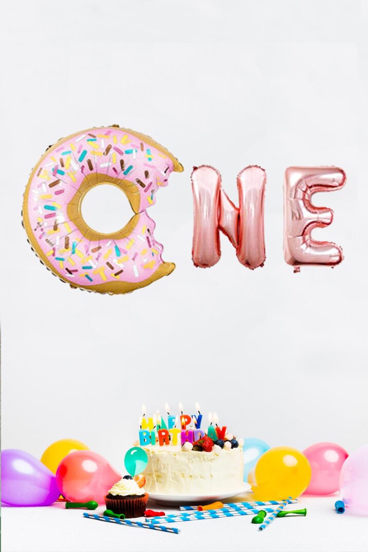Donut Balon One Balonu 1 Yaş Doğum Günü Balonu - 1