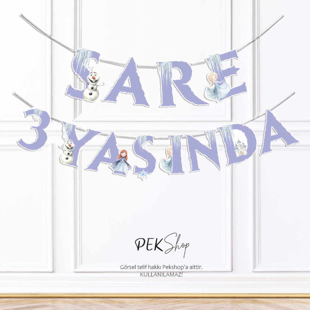 Elsa Frozen Konsept Kişiye Özel Banner - 1