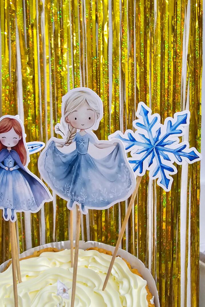 Elsa Tema Kürdan Süsleri Cupcake Süsleri Elsa Frozen Konsept Lüks Büyük Boy 10lu Paket - 2